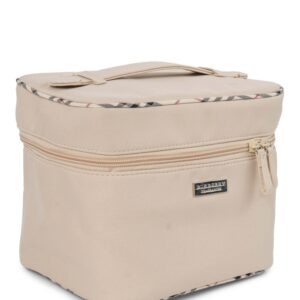 Burberry Logo Nova Check Canvas Globe Trotter Bag Beige