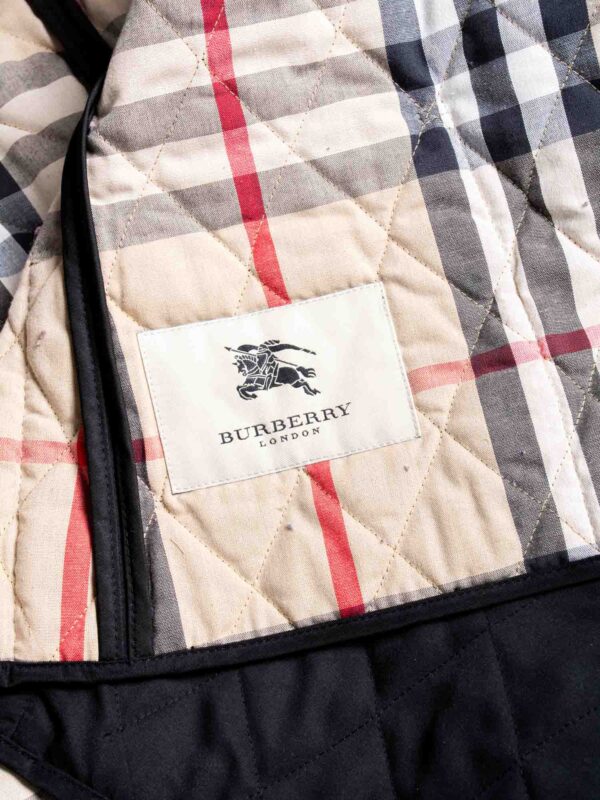 Burberry Logo Quilted Nova Check Buckle Jacket Black
