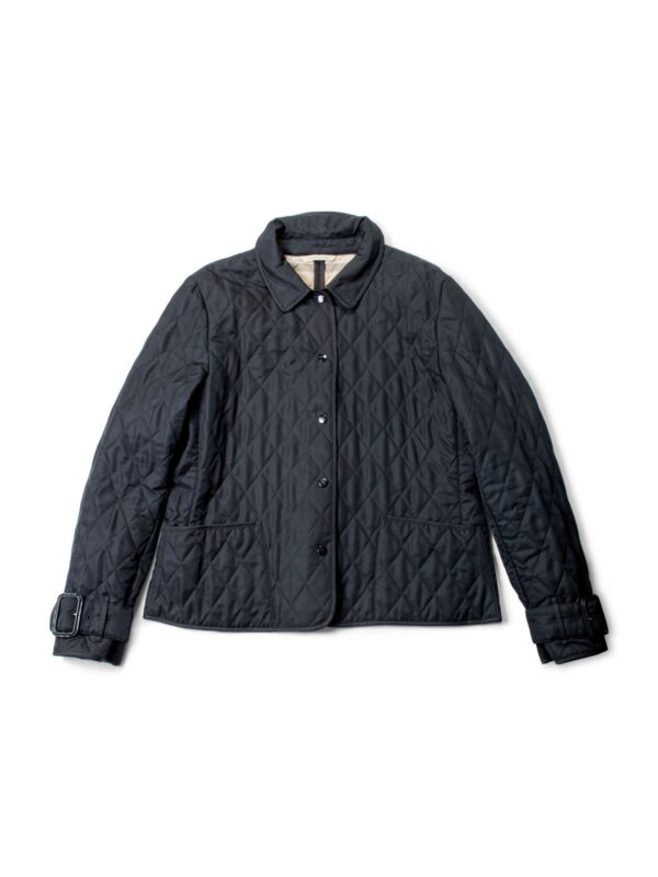 Burberry Logo Quilted Nova Check Buckle Jacket Black