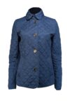 Burberry - Navy Blue Quilted Button Front Jacket Sz S