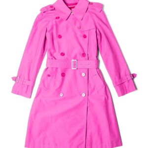 Burberry Nova Check Belted Trench Coat Hot Pink