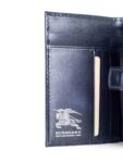 Burberry Nova Check Leather Buckle Wallet Beige Black Silver