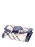 Burberry Nova Check Leather Buckle Wallet Beige Black Silver