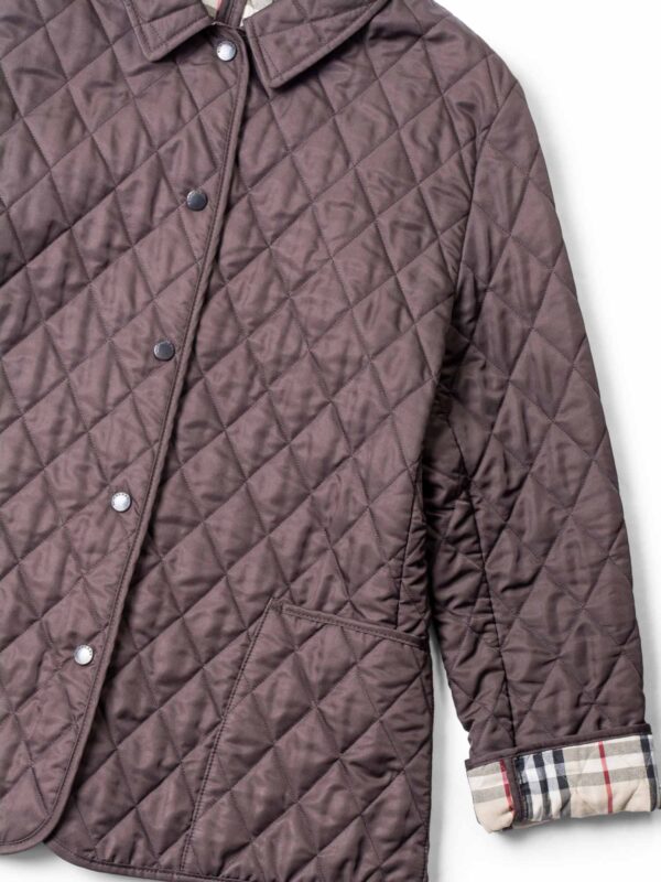 Burberry Nova Check Quilted Fitted Jacket Brown