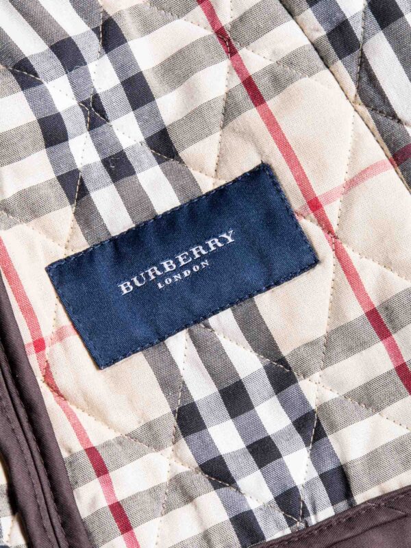 Burberry Nova Check Quilted Fitted Jacket Brown