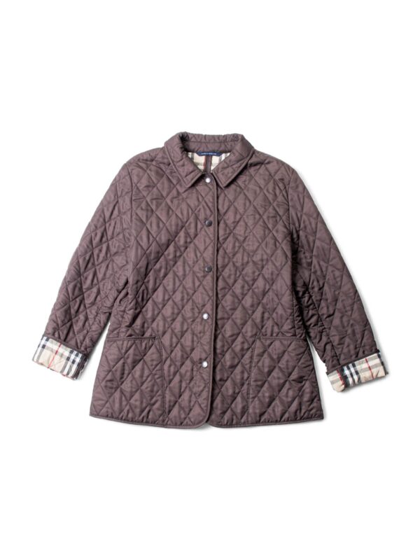 Burberry Nova Check Quilted Fitted Jacket Brown