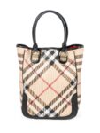 Burberry Nova Check Top Handle Shopper Bag Beige