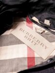 Burberry Nylon Nova Check Lined Hood Rain Coat Black
