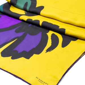 Burberry Prorsum Silk Abstract Flower Scarf Yellow
