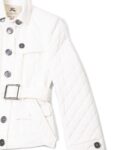 Burberry Quilted Belted Jacket White