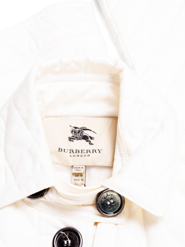 Burberry Quilted Belted Jacket White