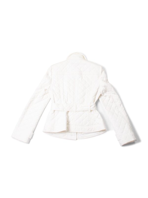 Burberry Quilted Belted Jacket White