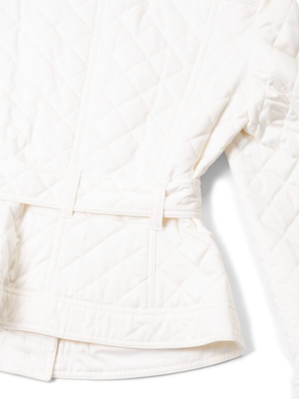 Burberry Quilted Belted Jacket White