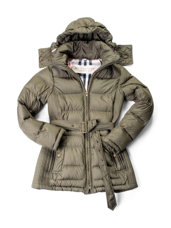 Burberry Quilted Down Novacheck Fitted Jacket Green
