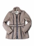 Burberry Quilted Leather Fitted Coat Taupe