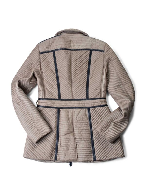 Burberry Quilted Leather Fitted Coat Taupe