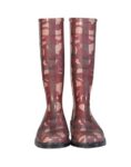 Burberry - Red & Cream Graffiti Heart Print Tall Rain Boots Sz 7