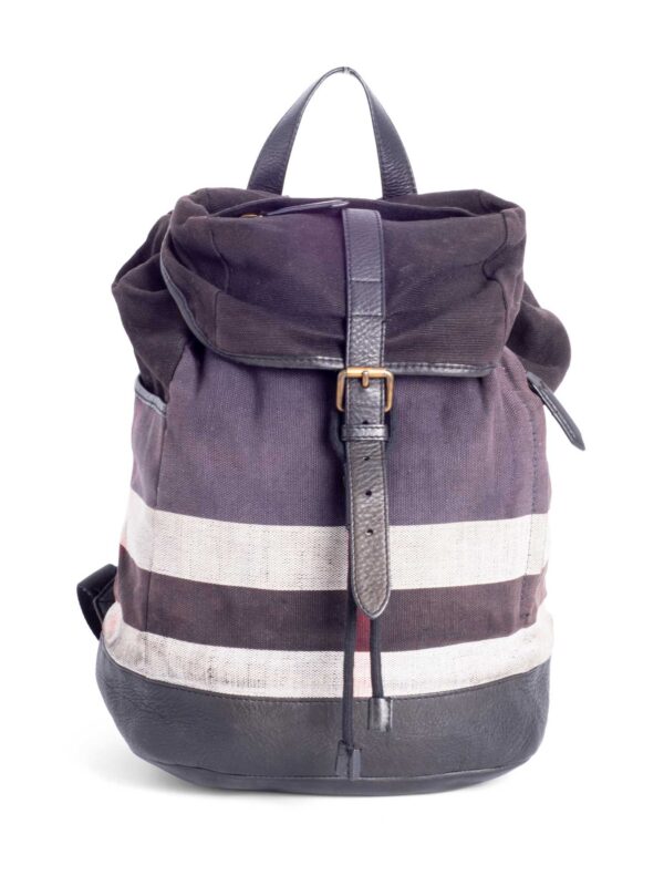 Burberry Vintage Nova Check Utility Unisex Large Backpack Black