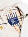 Burberry Vintage Nova Check Wool Lining Trench Coat Beige
