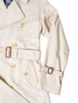 Burberry Vintage Nova Check Wool Lining Trench Coat Beige