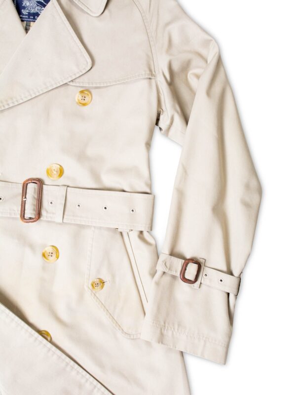 Burberry Vintage Nova Check Wool Lining Trench Coat Beige