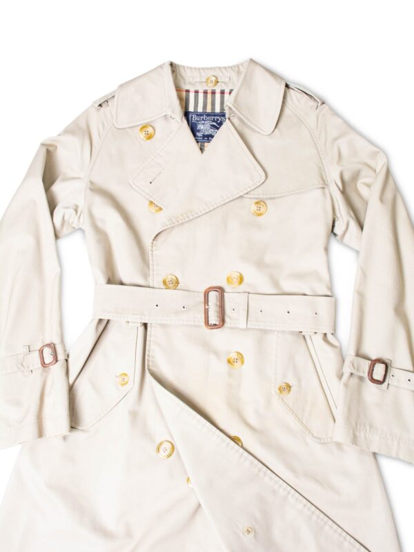 Burberry Vintage Nova Check Wool Lining Trench Coat Beige