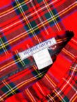 Burberry Vintage Wool Tartan Wrap Kilt Pleated Skirt Red Green