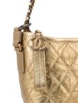 CHANEL Aged Calfskin Quilted Leather Medium Gabrielle Messenger Bag Gold