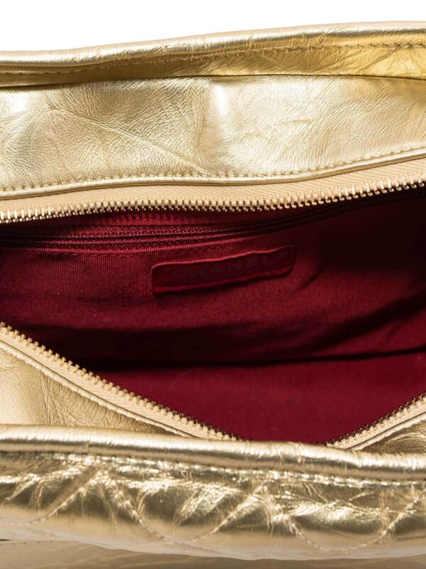 CHANEL Aged Calfskin Quilted Leather Medium Gabrielle Messenger Bag Gold