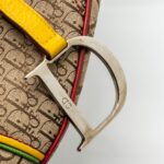 Dior Vintage Saddle Bag Canvas/ Leather Multicolour