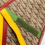 Dior Vintage Saddle Bag Canvas/ Leather Multicolour