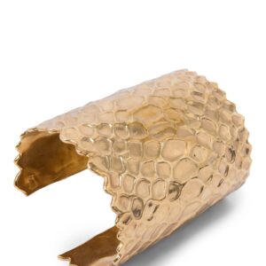 Yves Saint Laurent Hammered Cuff Bracelet Gold