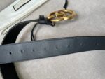 Gucci GG 2015 Re edition Marmont Black Wide Leather Belt with Gold Buckle