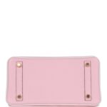 Hermes Special Order (HSS) Birkin 25 Rose Sakura and White Clemence Gold Hardware