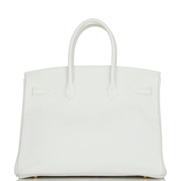 Top Quality Hermes Birkin 35 White Clemence Gold Hardware