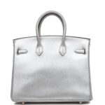 Top Quality Hermes Birkin 25 Silver Metallic Chevre Palladium Hardware