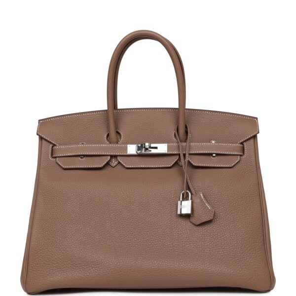 Top Quality Hermes Birkin 35 Etoupe Togo Palladium Hardware
