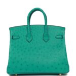Hermes Birkin 25 Vert Verone Ostrich Gold Hardware