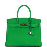 Top Quality Hermes Birkin 30 Bambou Clemence Palladium Hardware