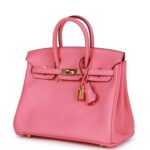 Hermes Birkin 25 Rose Azalee Swift Gold Hardware