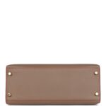 Top Quality Hermes Special Order (HSS) Kelly Sellier 28 Etoupe and Rouge Tomate Epsom Brushed Gold Hardware
