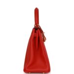 Top Quality Hermes Kelly Retourne 28 Rouge Casaque Togo Gold Hardware