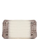 Hermes Birkin 25 Himalaya Niloticus Crocodile Diamond Encrusted Hardware