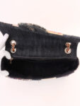 CHANEL Around 2012 Made Denim Patchworks Turn-Lock Chain Bag Indigo/Multi