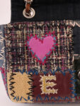 CHANEL Around 2012 Made Denim Patchworks Turn-Lock Chain Bag Indigo/Multi