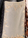 CHANEL Around 2012 Made Denim Patchworks Turn-Lock Chain Bag Indigo/Multi