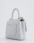 Chanel Pale Blue Extra Mini Coco Top Handle Bag in Caviar Leather with Champagne Gold Hardware