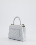 Chanel Pale Blue Extra Mini Coco Top Handle Bag in Caviar Leather with Champagne Gold Hardware