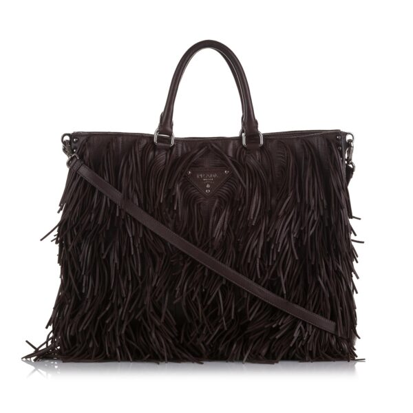 Prada Nappa Fringe Satchel (SHG-cqu8wr)