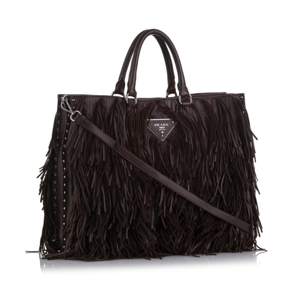 Prada Nappa Fringe Satchel (SHG-cqu8wr)